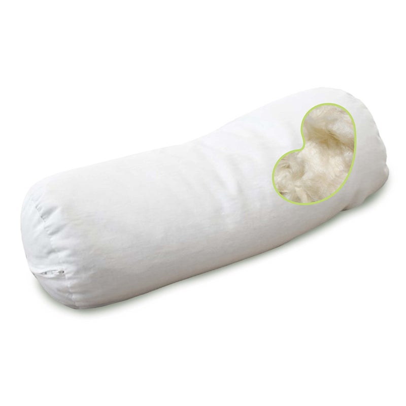 Bean Products Kapok Neck Roll Pillow for Sleeping â€“ Hypoallergenic and Breathable Organic Cotton Fabric Neck Pillow â€“ Soft and Supportive Pillow for Neck Pain Relief â€“ Made in The USA, 4" x 12" - Image 1